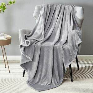 NWT Soft Cozy Plush Fleece Throw Blanket 50" x 60", Solid Shag Minky Lightweight